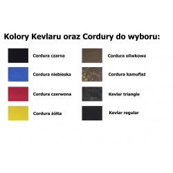 kolory cordury i kevlaru do wyboru